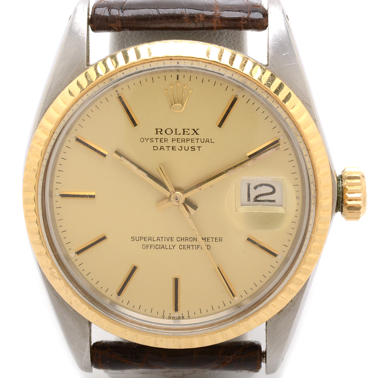 Vintage 1982 Rolex 14K and 18K Yellow Gold Date Just Watch