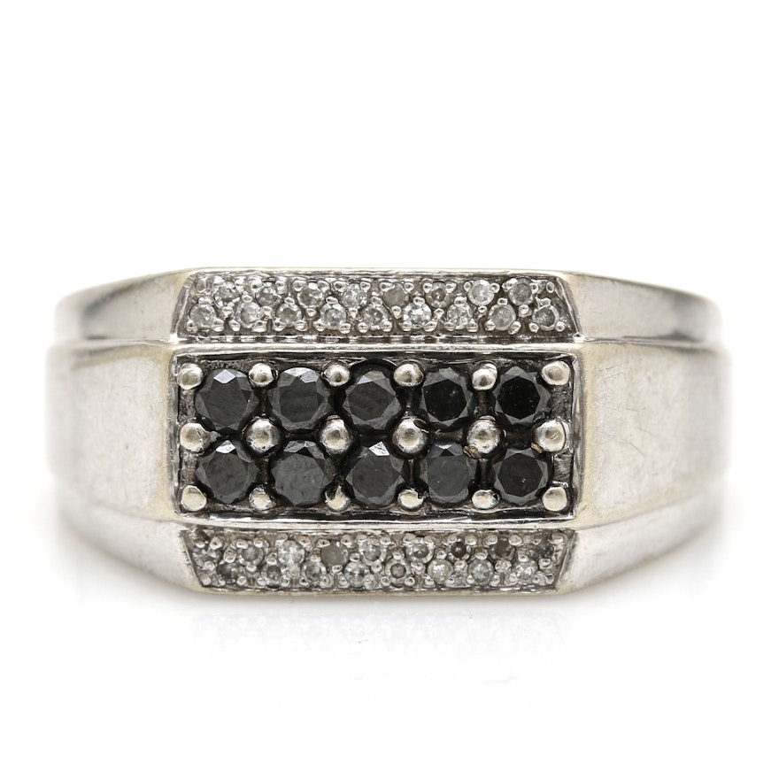 10K White Gold Diamond Ring