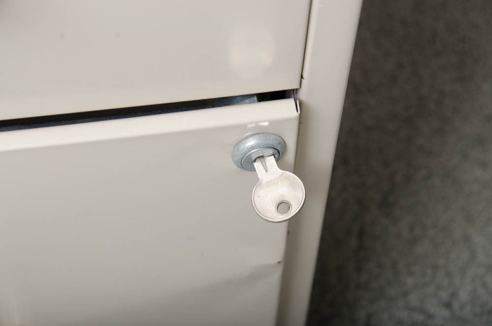 Set of Three Beige Two-Drawer File Cabinets