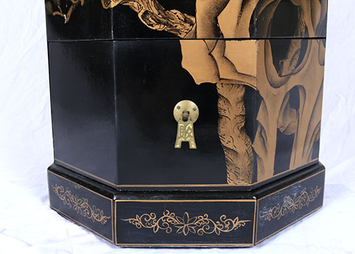 Assortment of Chinoiserie Black Lacquer Decor