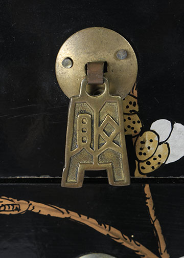 Assortment of Chinoiserie Black Lacquer Decor