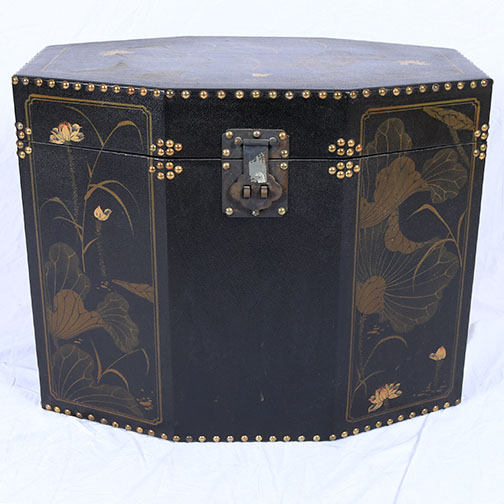 Assortment of Chinoiserie Black Lacquer Decor