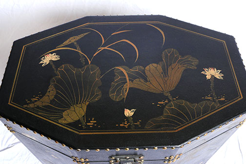 Assortment of Chinoiserie Black Lacquer Decor