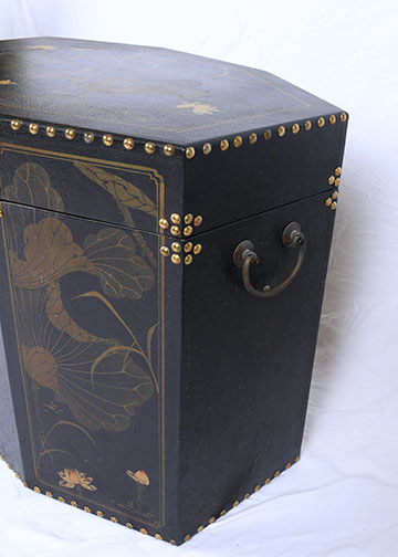 Assortment of Chinoiserie Black Lacquer Decor