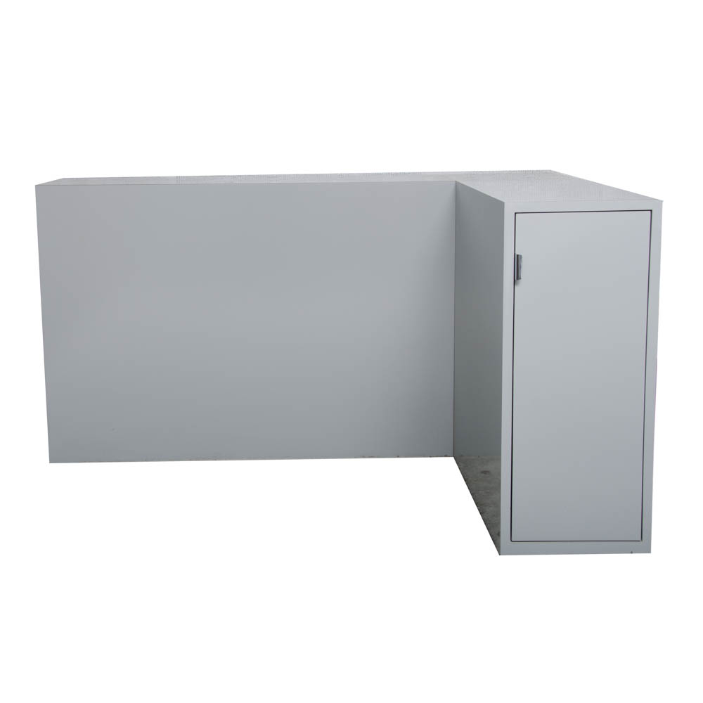 Gray Twin Size Box Headboard With Storage