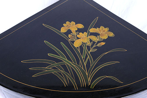 Assortment of Chinoiserie Black Lacquer Decor