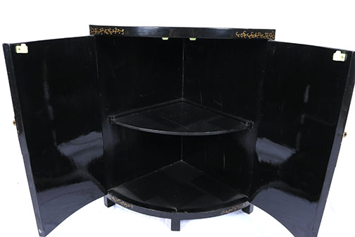 Assortment of Chinoiserie Black Lacquer Decor