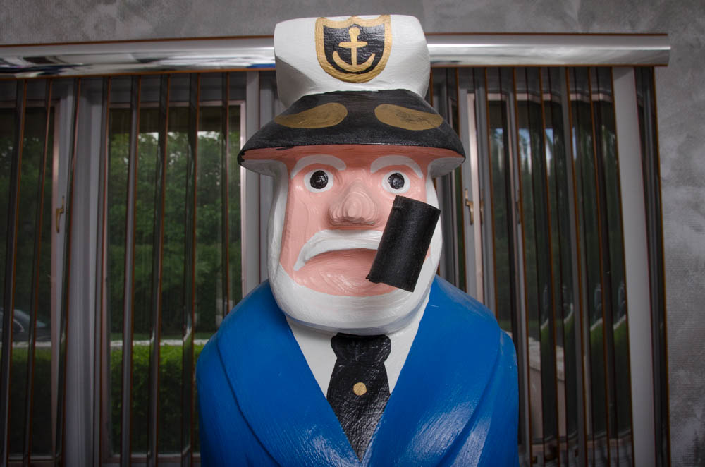 Wooden Sea Captain Figurine