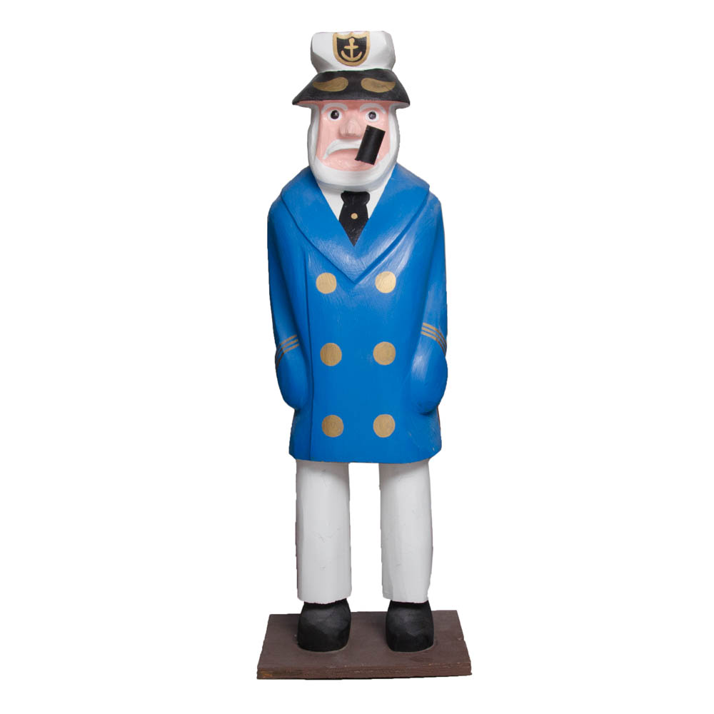 Wooden Sea Captain Figurine