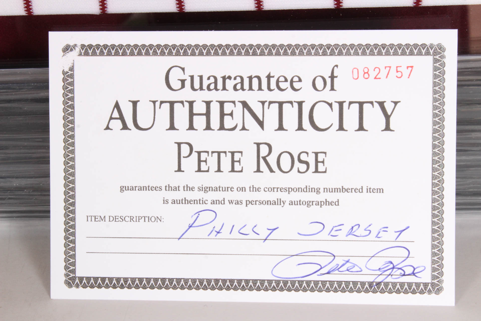 Signed Pete Rose Limited Edition Philly 1980 World Series Champions Jersey