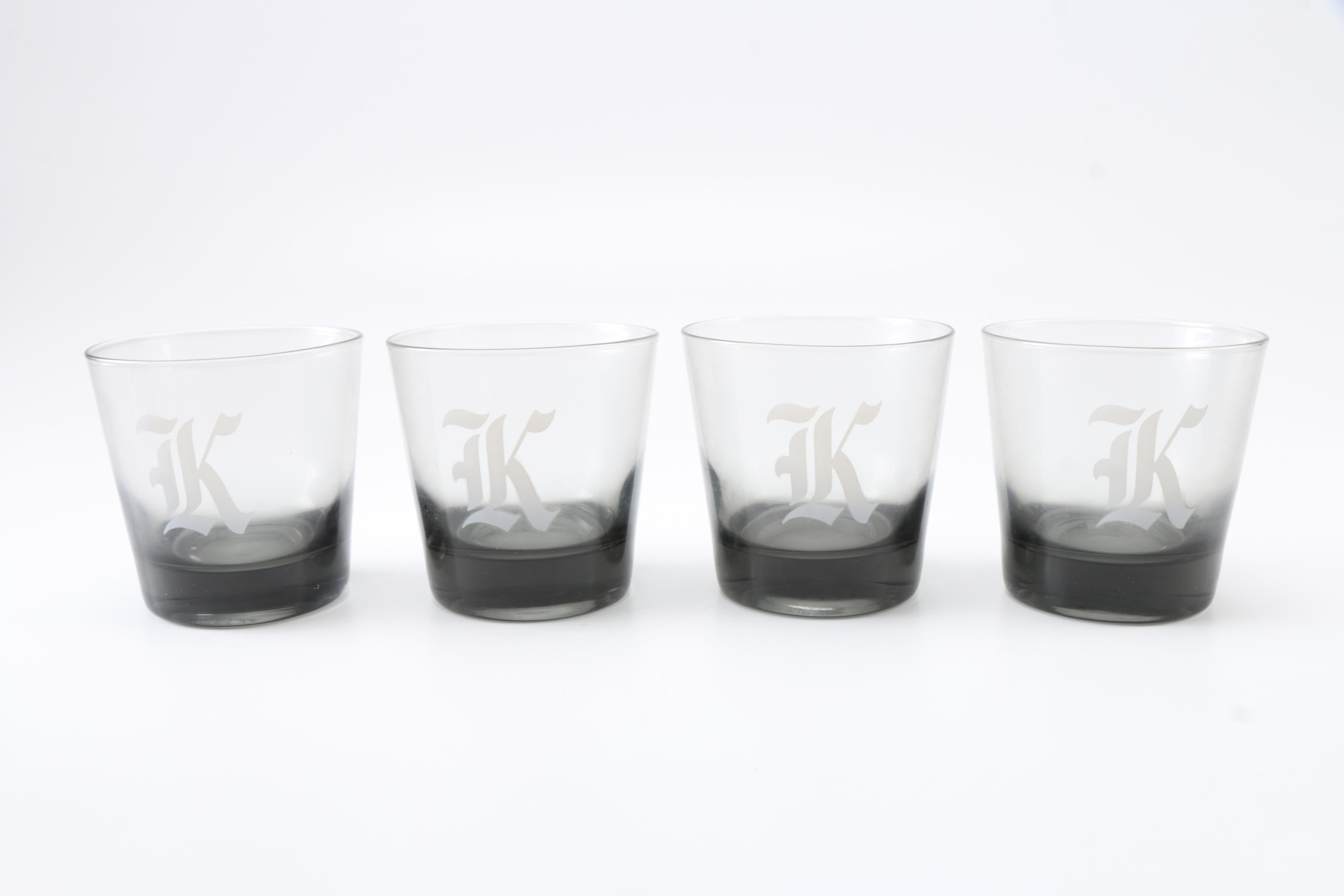 Selection of Vintage Decorative and Monogrammed Glassware