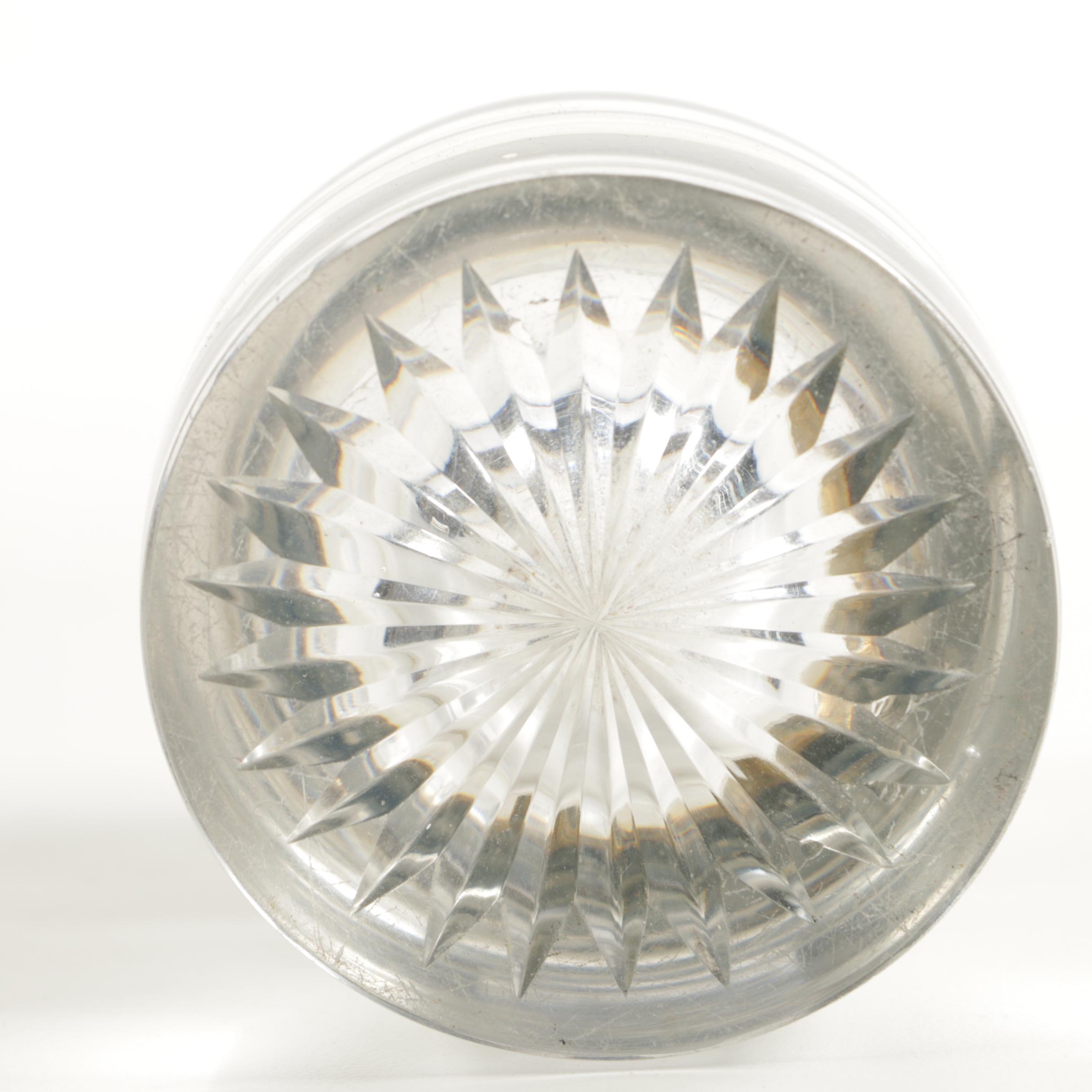 Antique Brass and Glass Ink Well