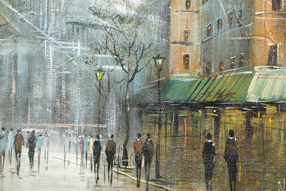 N. Vangeen Oil Painting on Canvas Parisian Street Scene