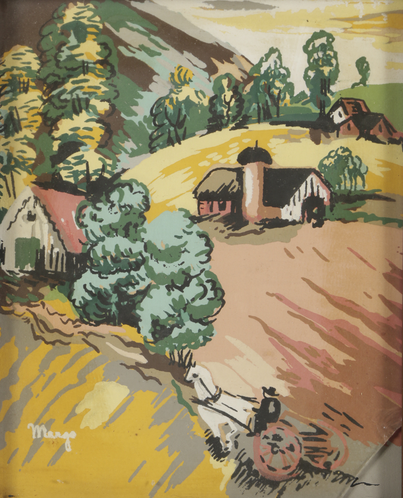 Pair of Margo Alexander Oil Paintings on Paper Landscapes