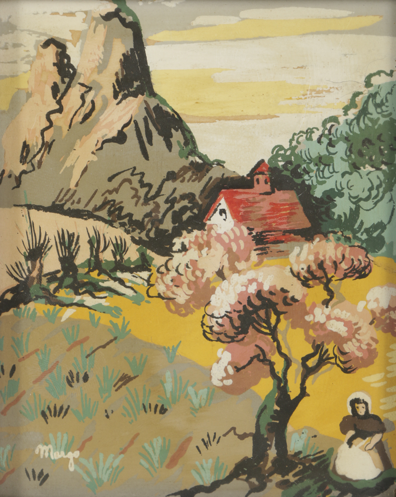 Pair of Margo Alexander Oil Paintings on Paper Landscapes