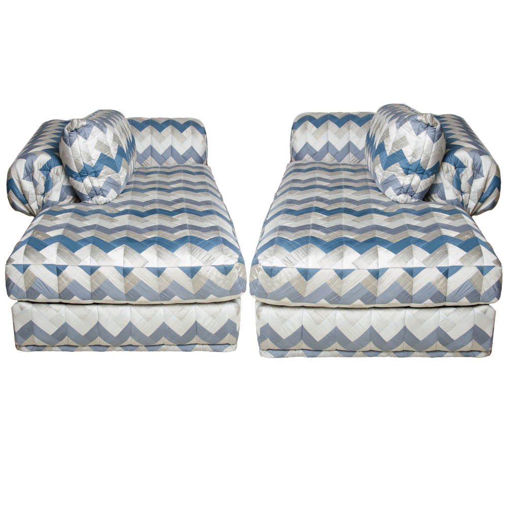 Chaise Lounges With Chevron Upholstery