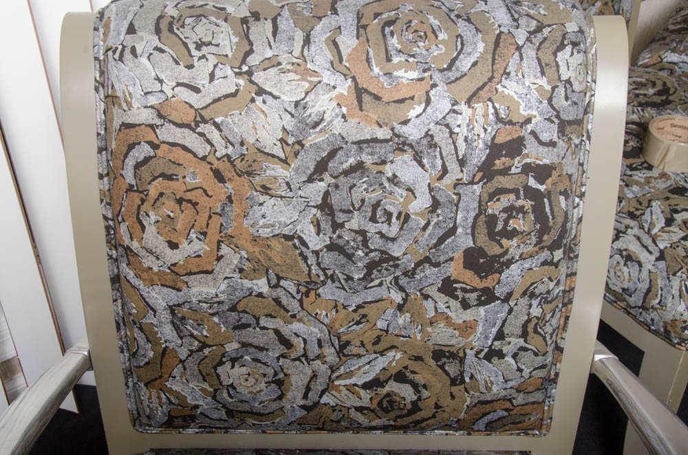 Dining Chairs With Metallic Rose Upholstery