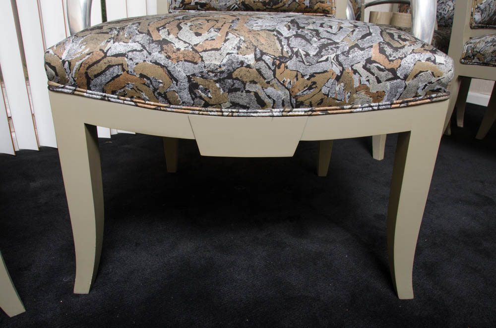 Dining Chairs With Metallic Rose Upholstery