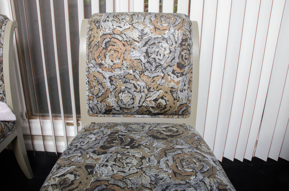 Dining Chairs With Metallic Rose Upholstery