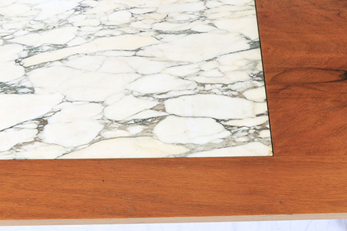 Mid Century Modern John Widdicomb Coffee Table With Marble Inlay