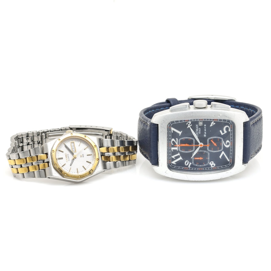 Locman Sport Aluminum Wristwatch and Seiko Two-Tone Stainless Steel Wristwatch