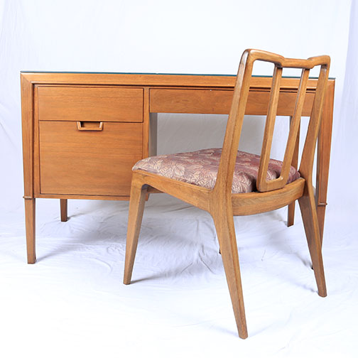 Mid Century Modern "Janus" Desk and Chair Designed by John Stuart