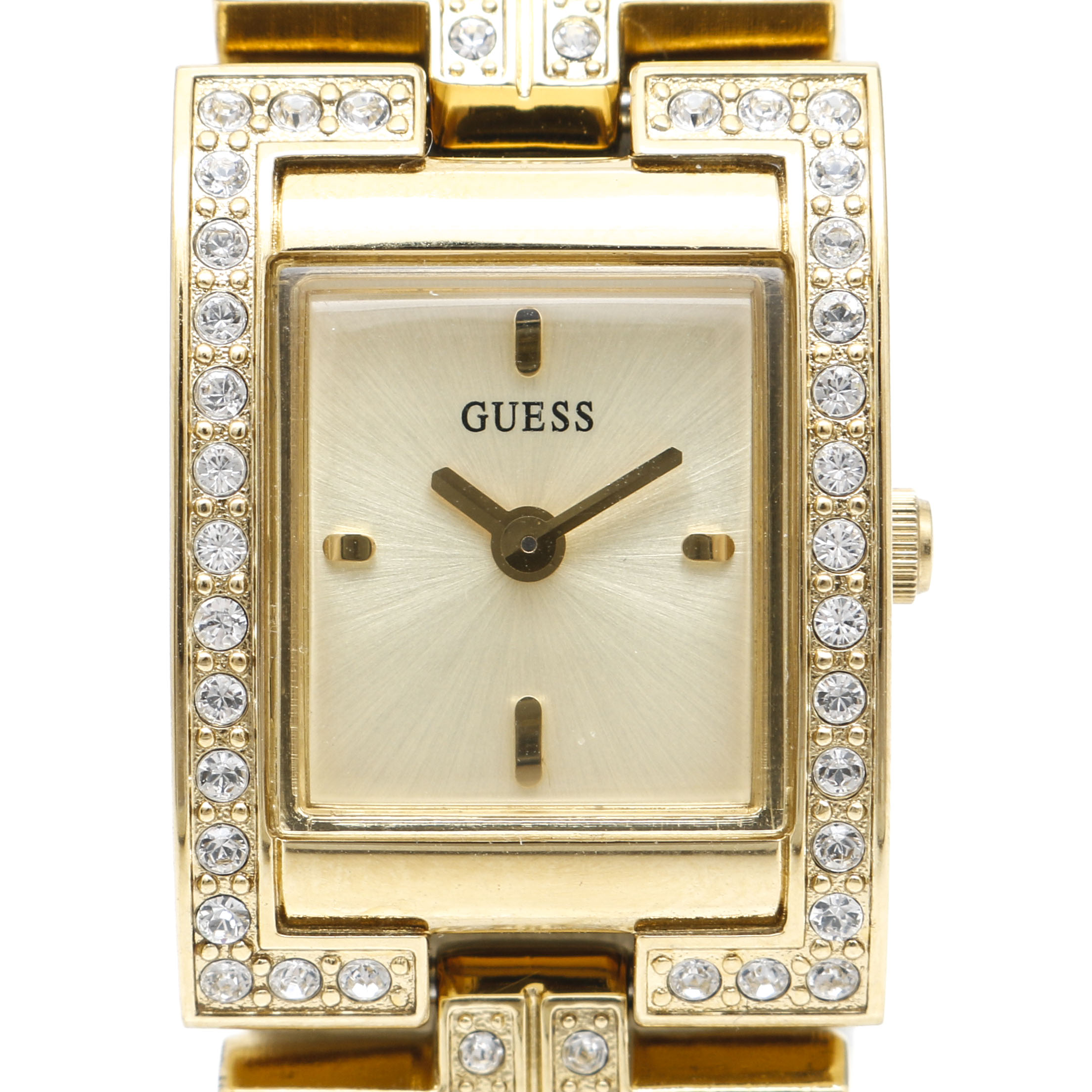 Guess Gold Tone Glass Stone Watch