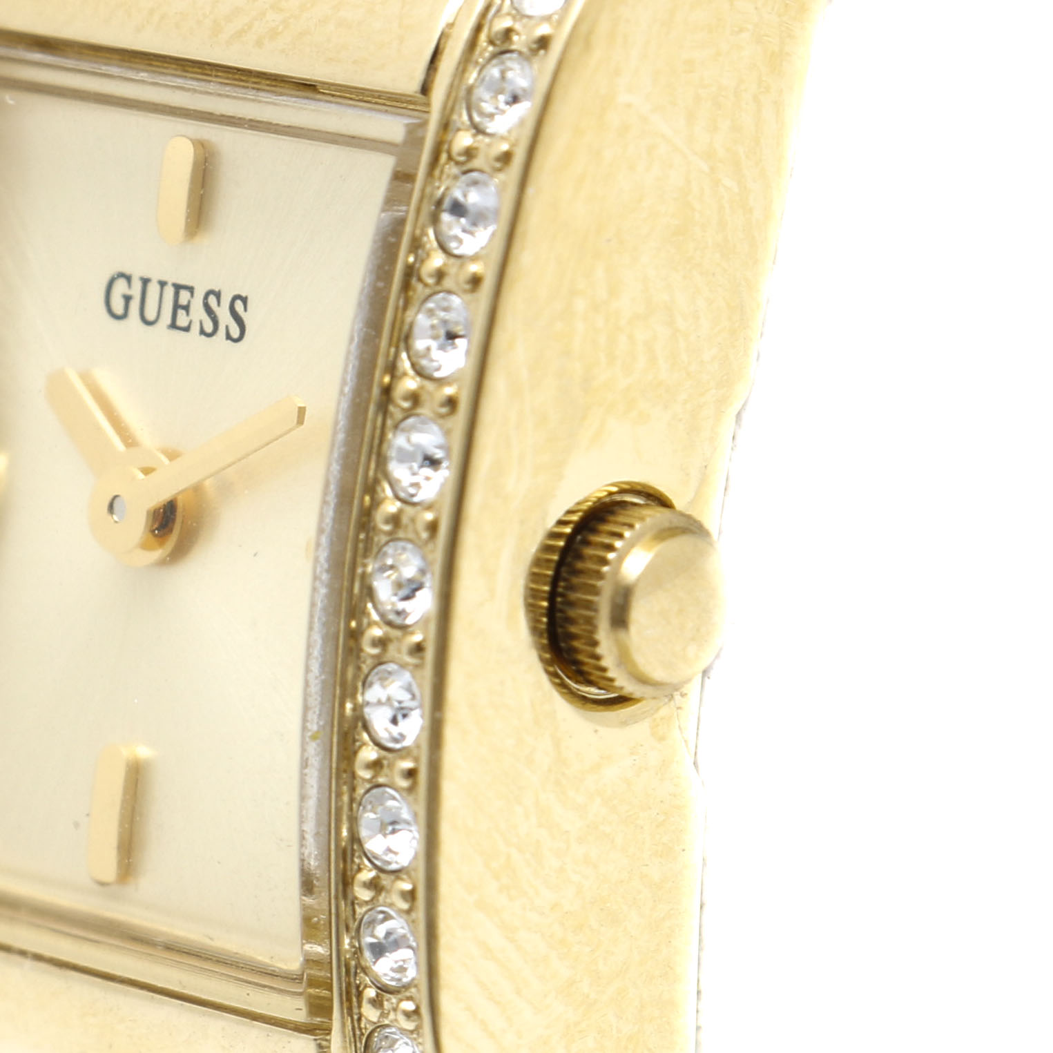 Guess Gold Tone Glass Stone Watch