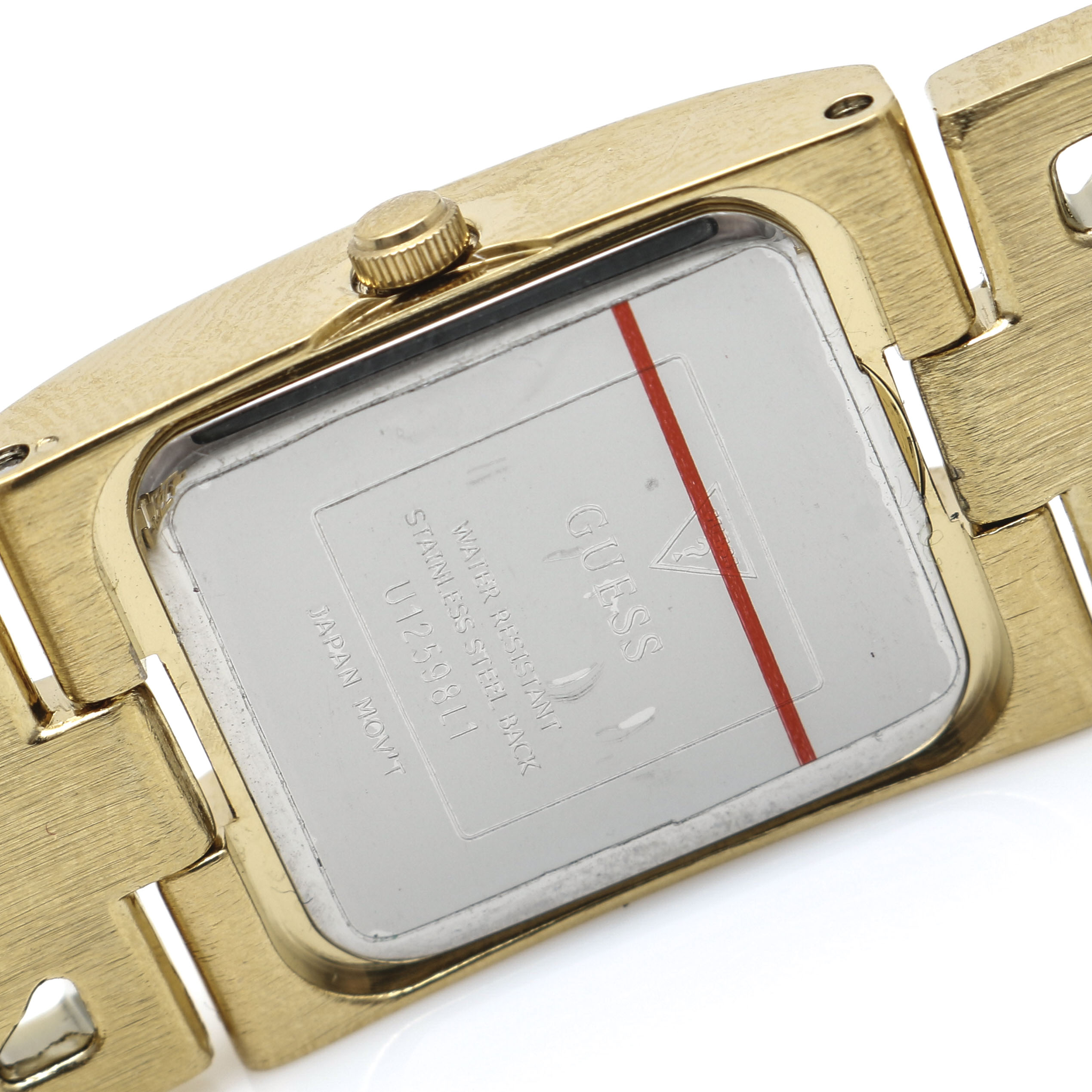 Guess Gold Tone Glass Stone Watch