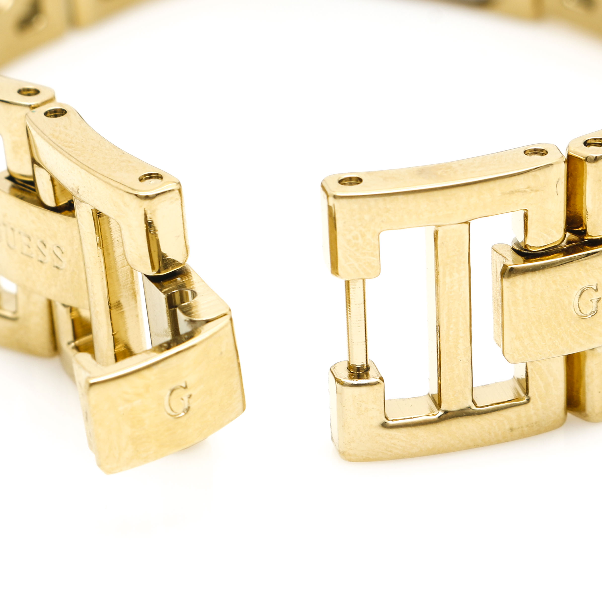 Guess Gold Tone Glass Stone Watch