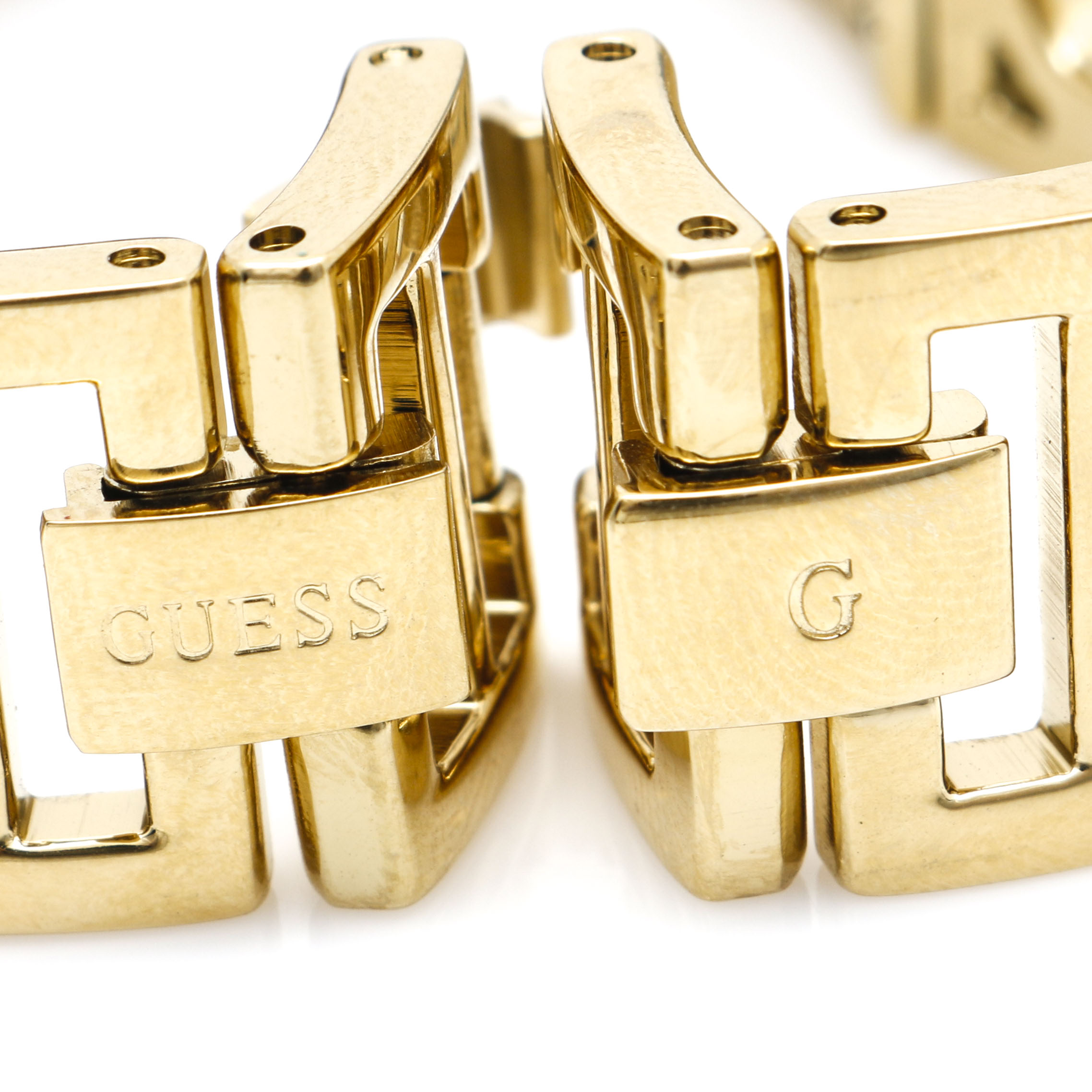 Guess Gold Tone Glass Stone Watch