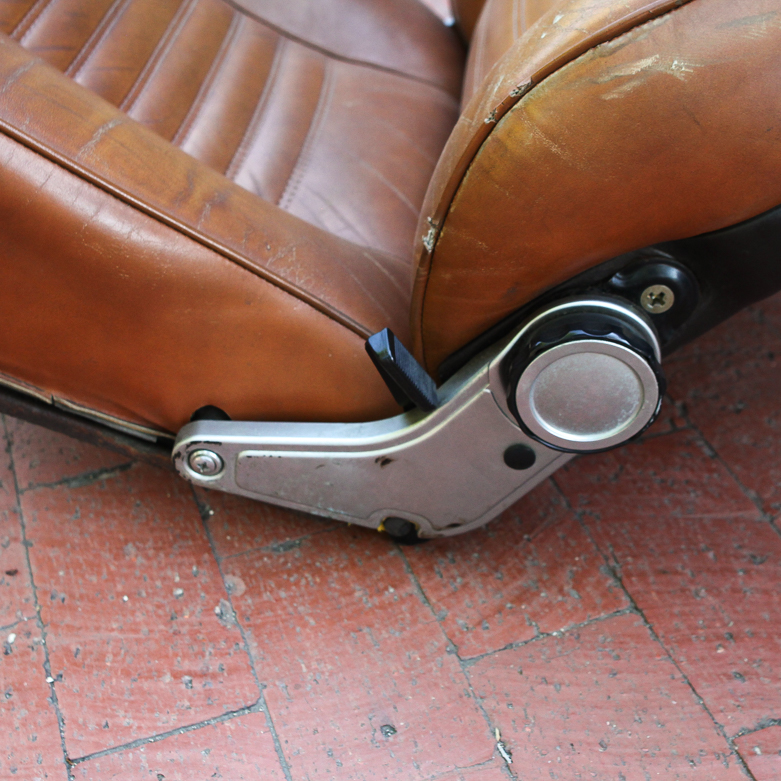 Vintage Brown Leather Car Seat