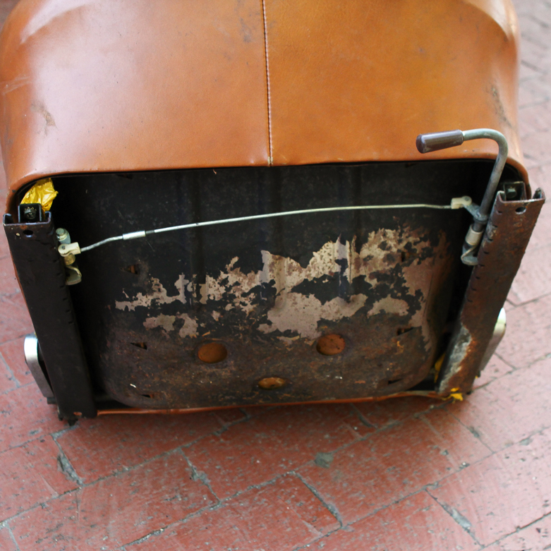 Vintage Brown Leather Car Seat