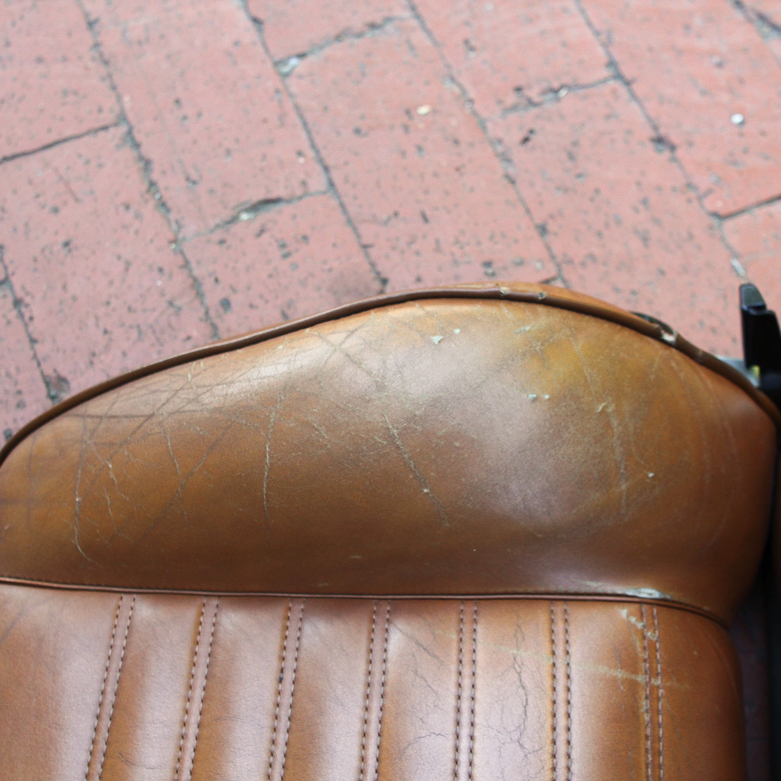 Vintage Brown Leather Car Seat