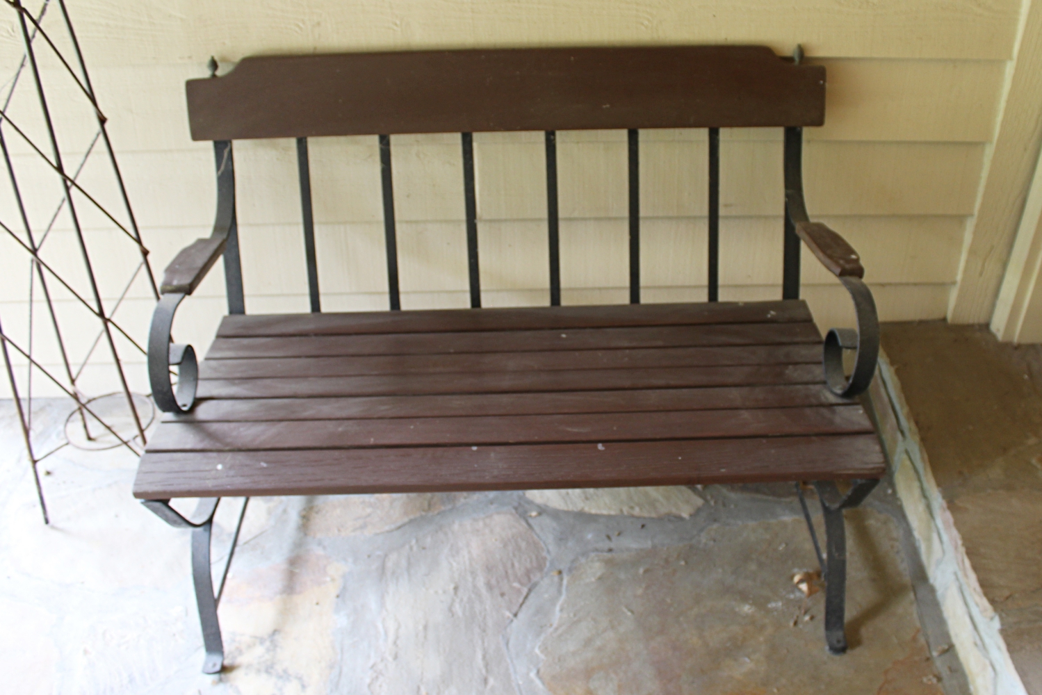 Outdoor Bench & Wisteria Tower