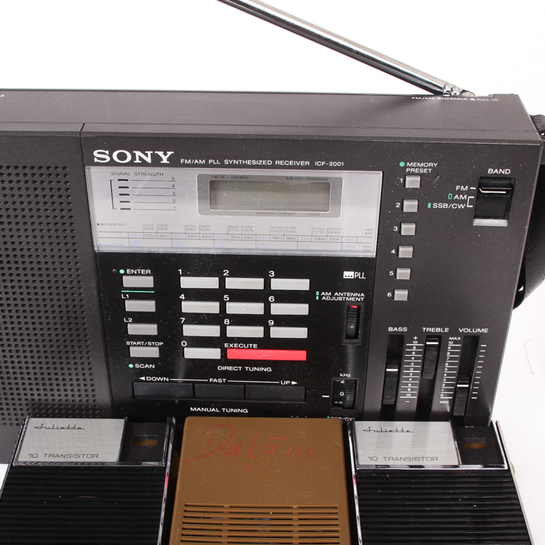 Vintage Sony Receiver and Three Juliette Radios