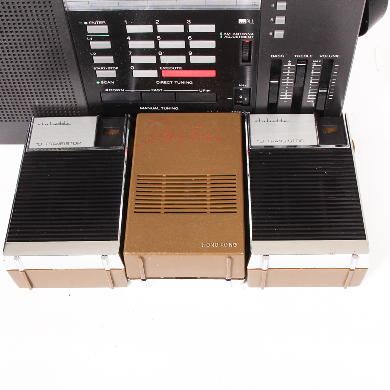 Vintage Sony Receiver and Three Juliette Radios