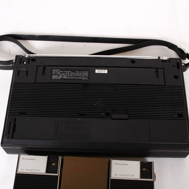 Vintage Sony Receiver and Three Juliette Radios