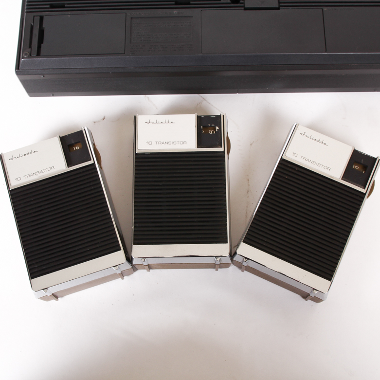 Vintage Sony Receiver and Three Juliette Radios