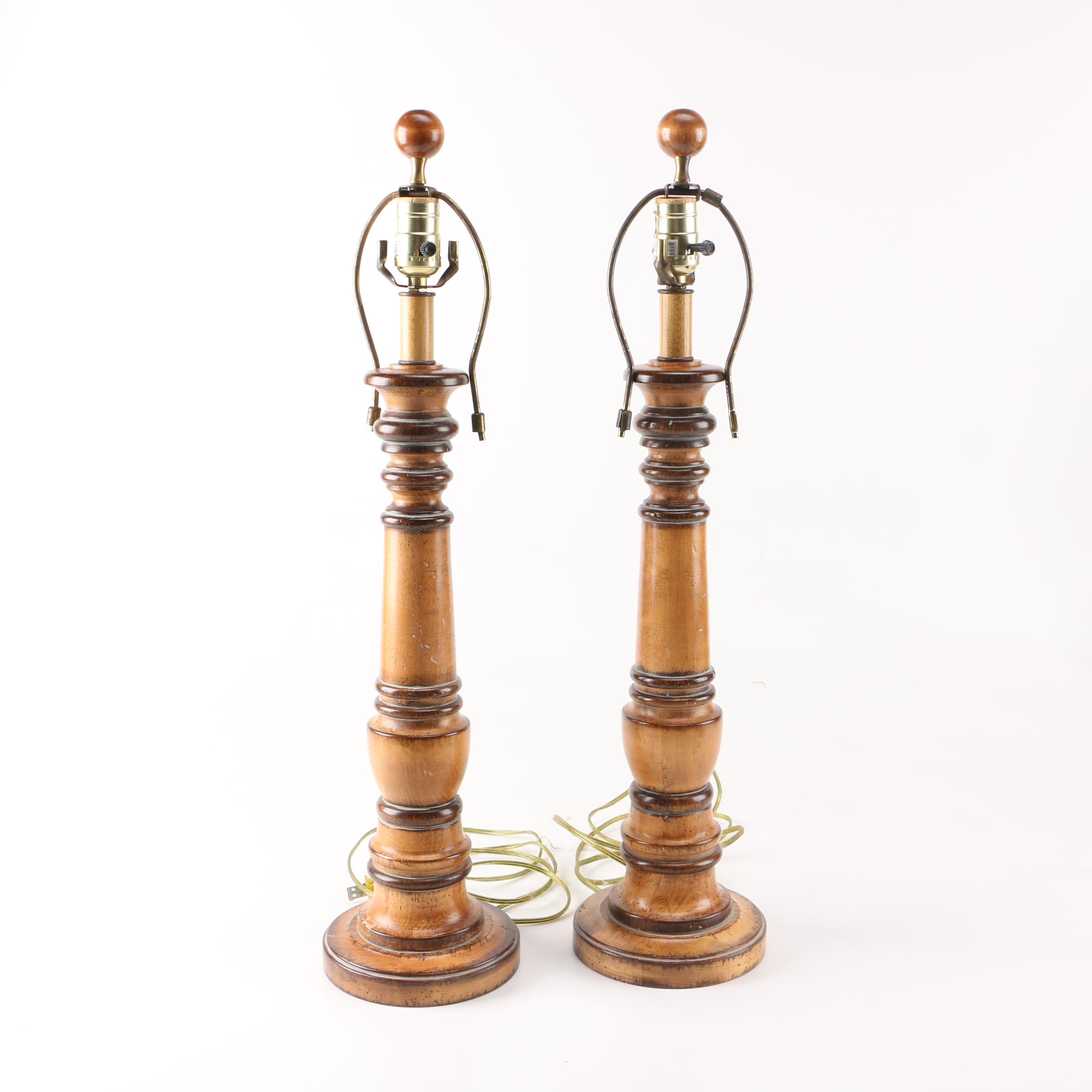 Vintage Wooden Table Lamps