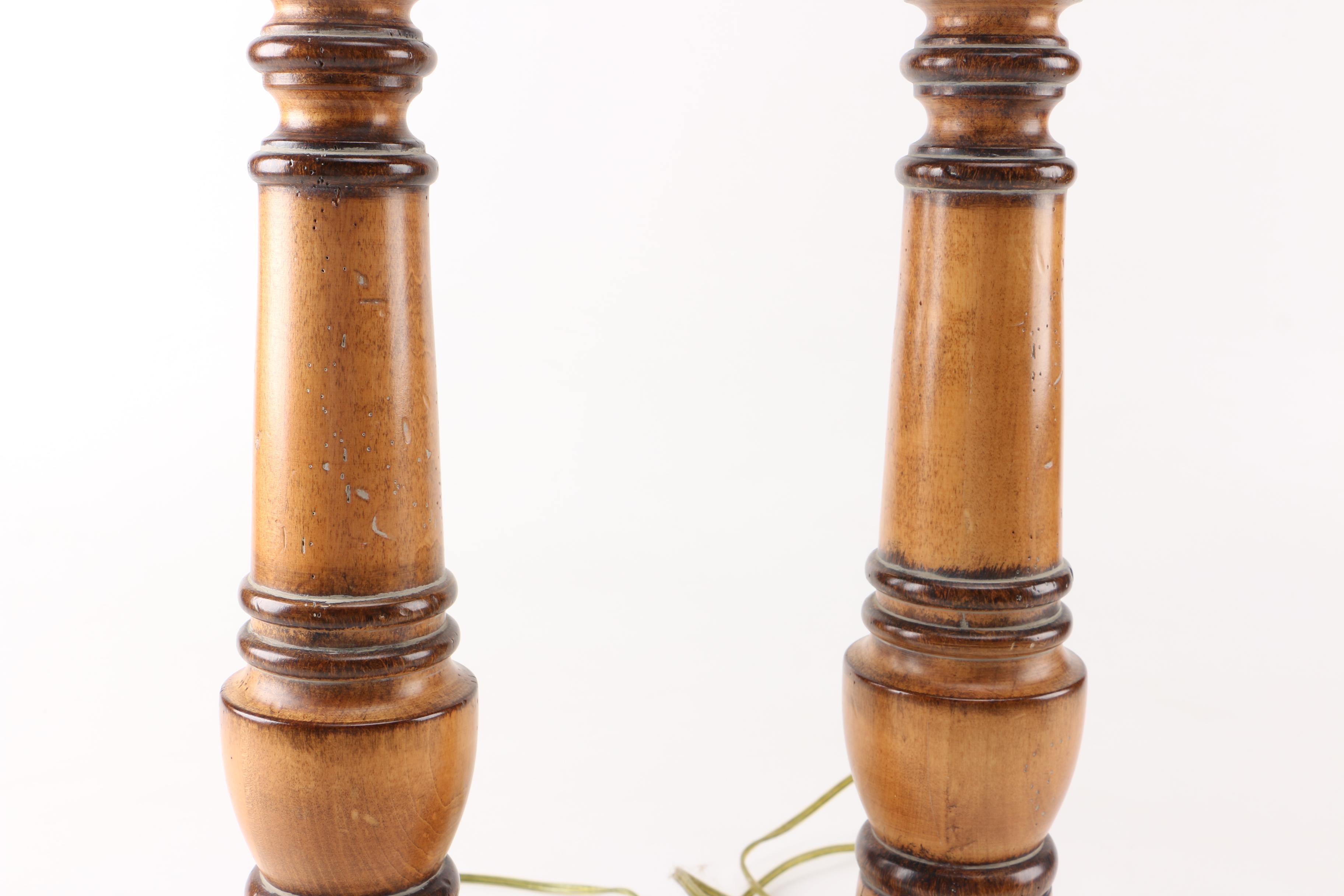 Vintage Wooden Table Lamps