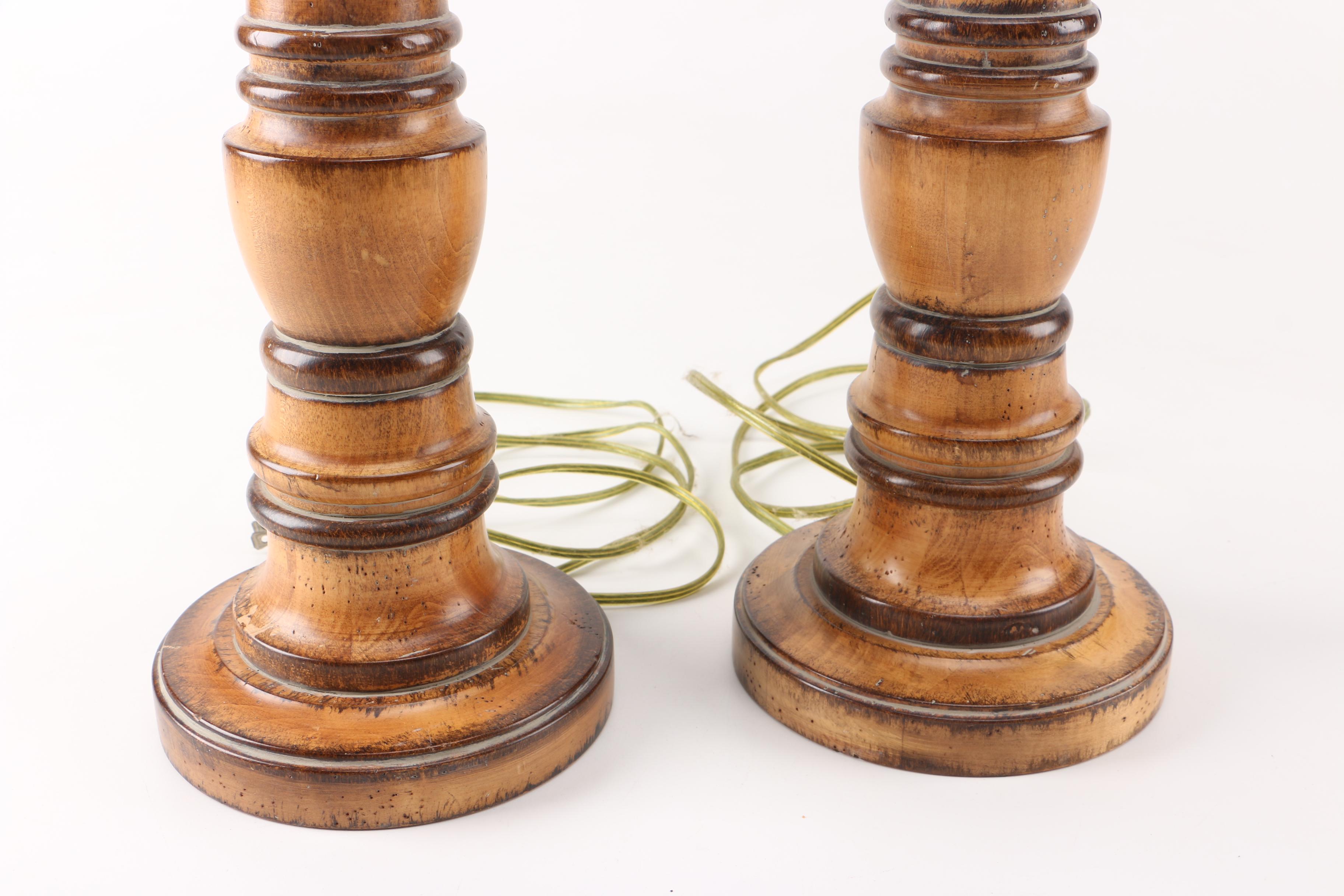 Vintage Wooden Table Lamps