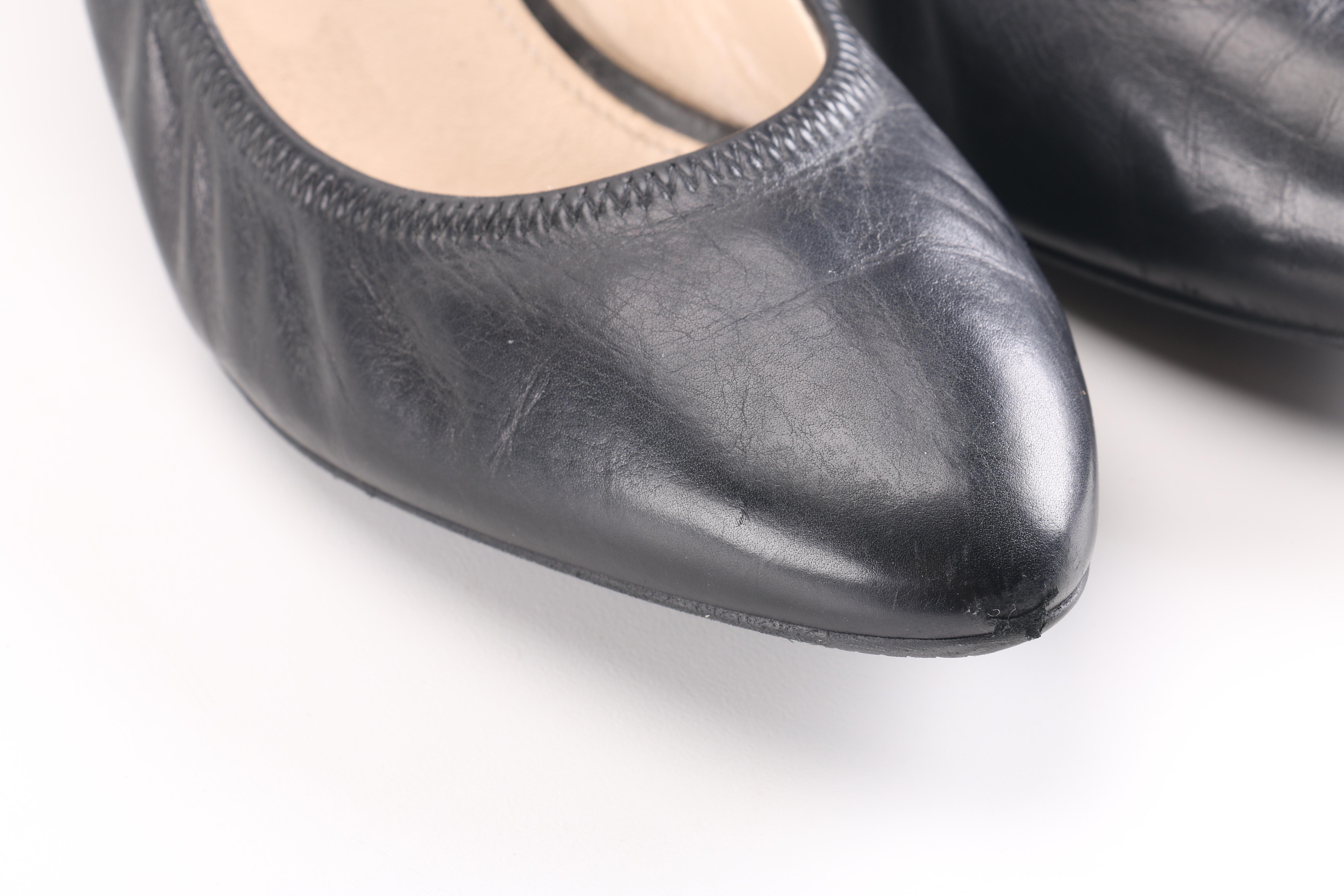 Prada Black Leather Heels