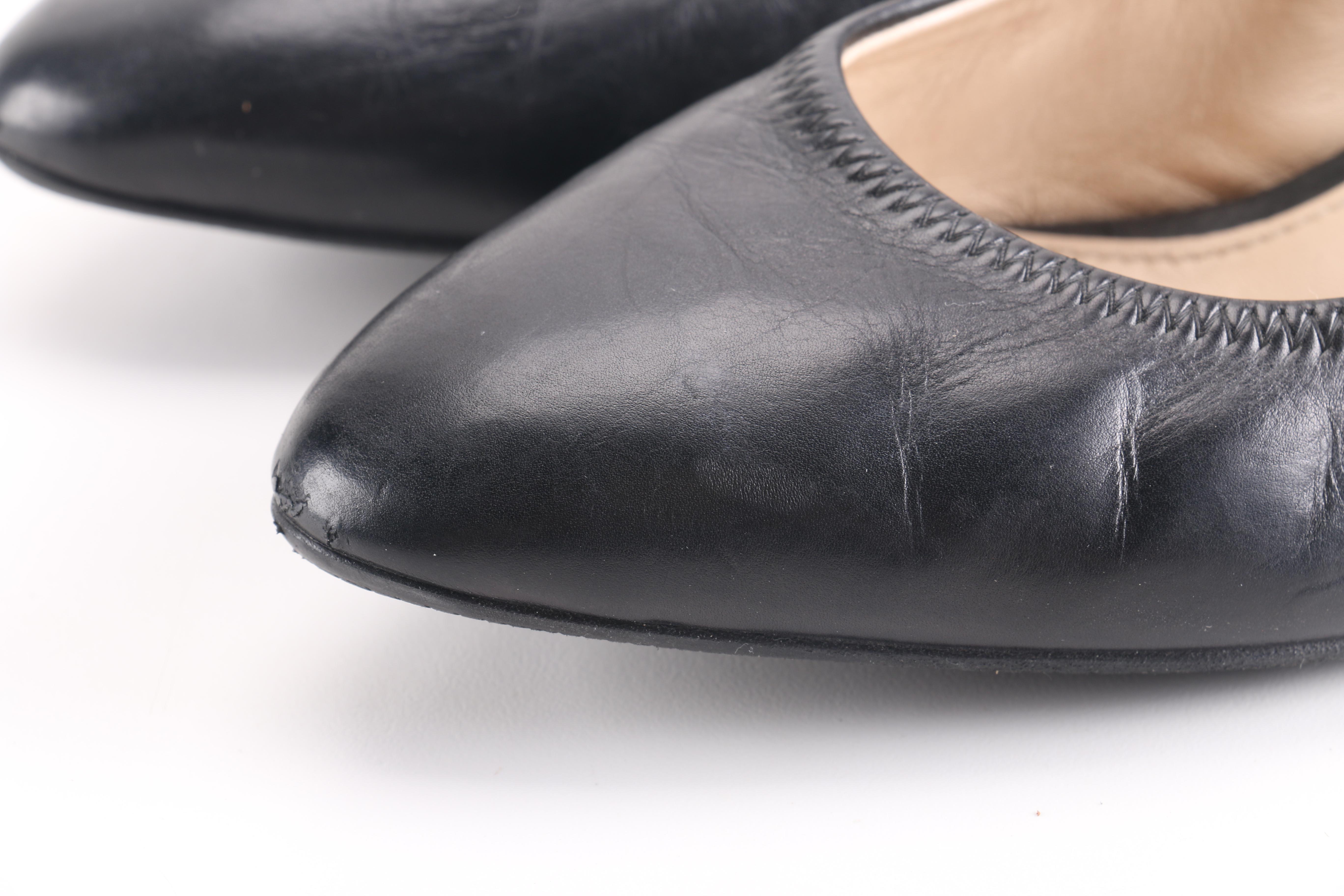 Prada Black Leather Heels