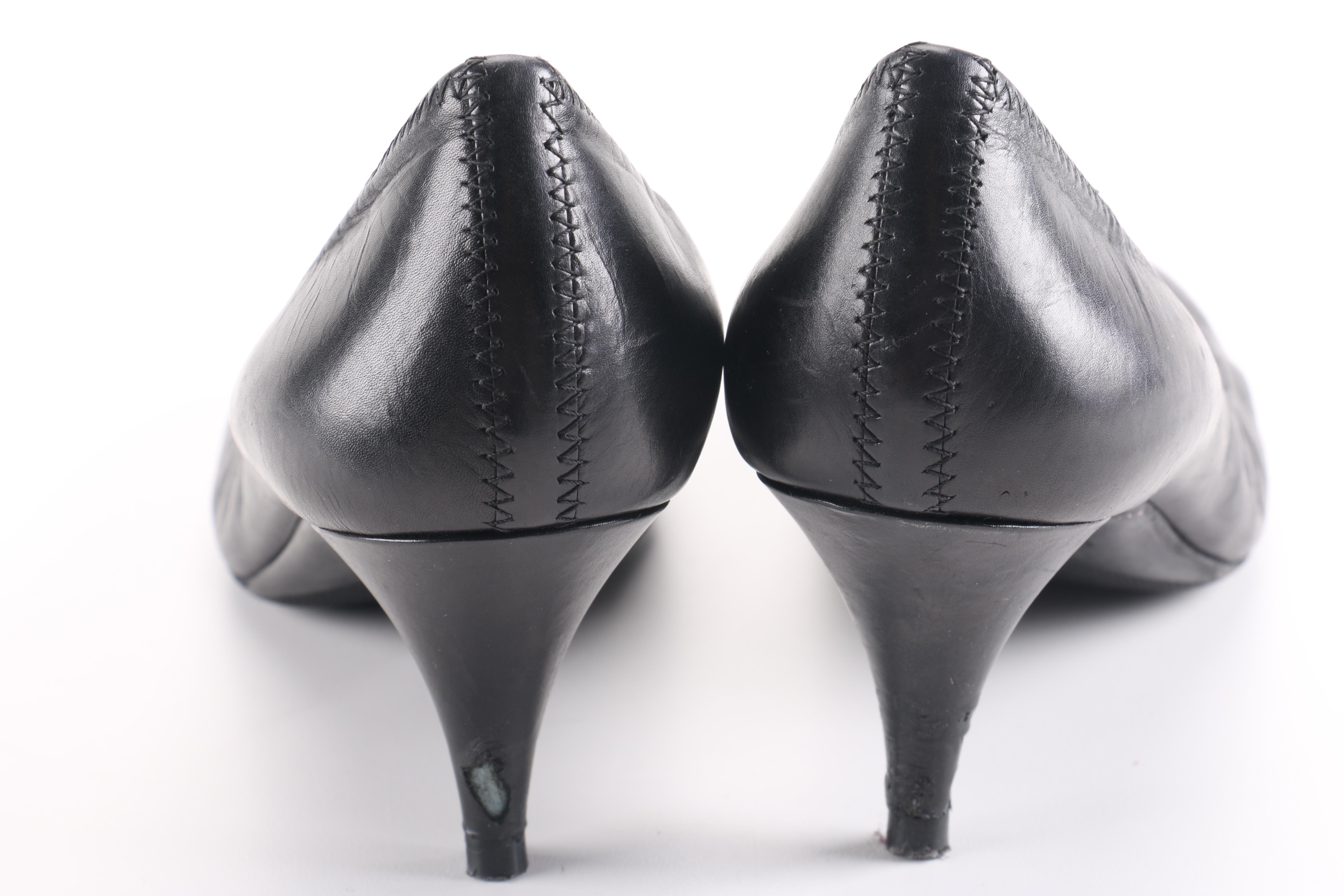 Prada Black Leather Heels