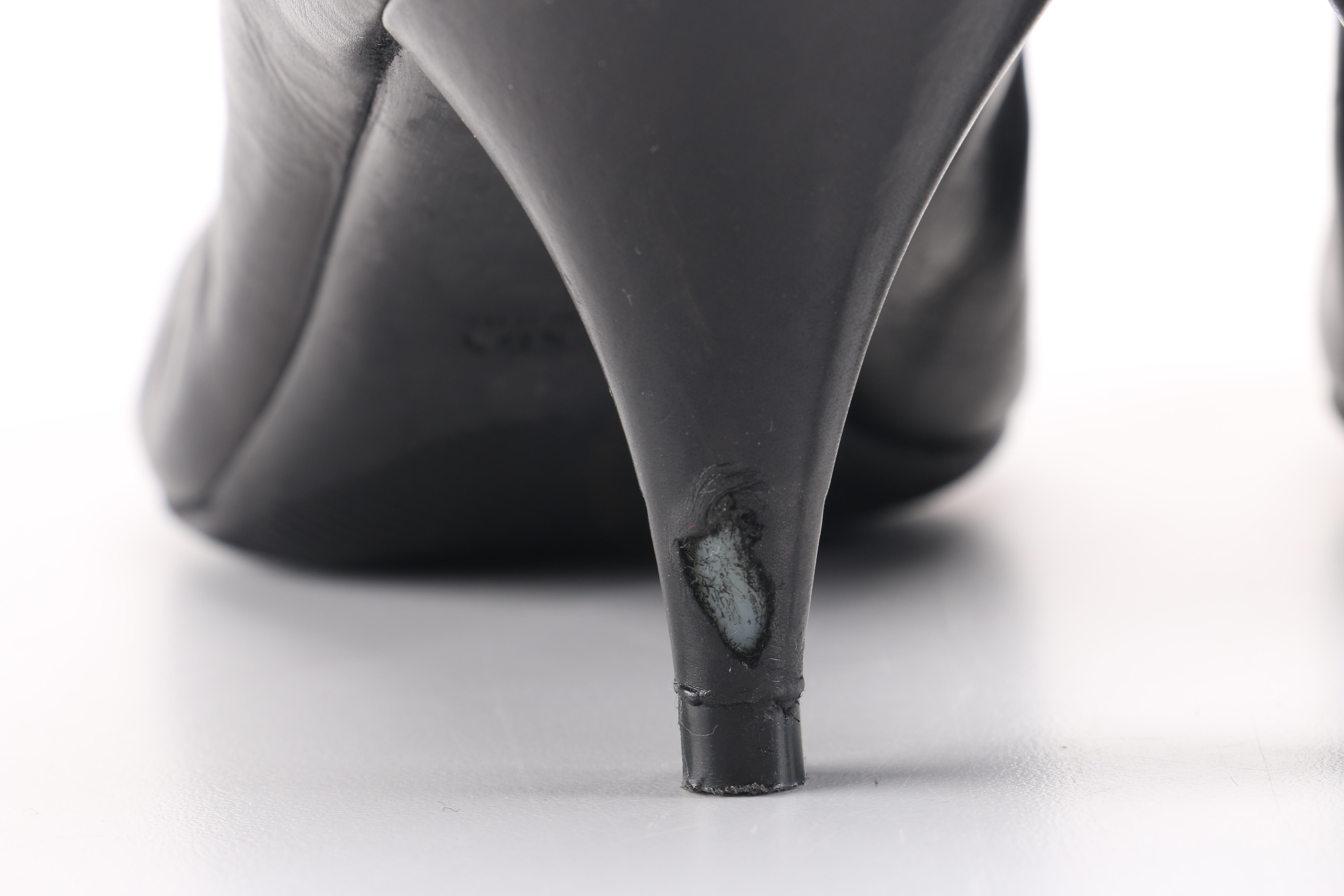 Prada Black Leather Heels