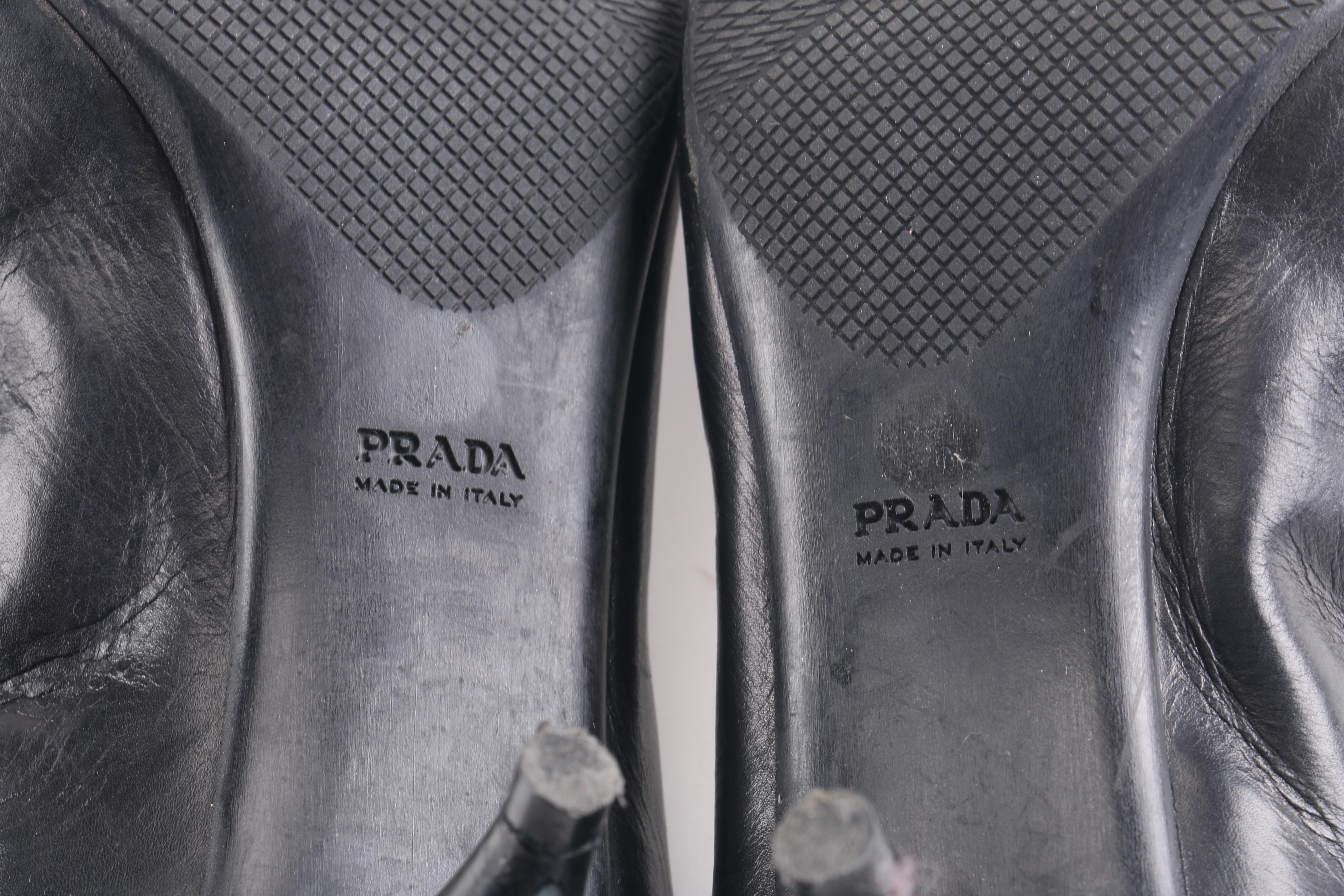 Prada Black Leather Heels