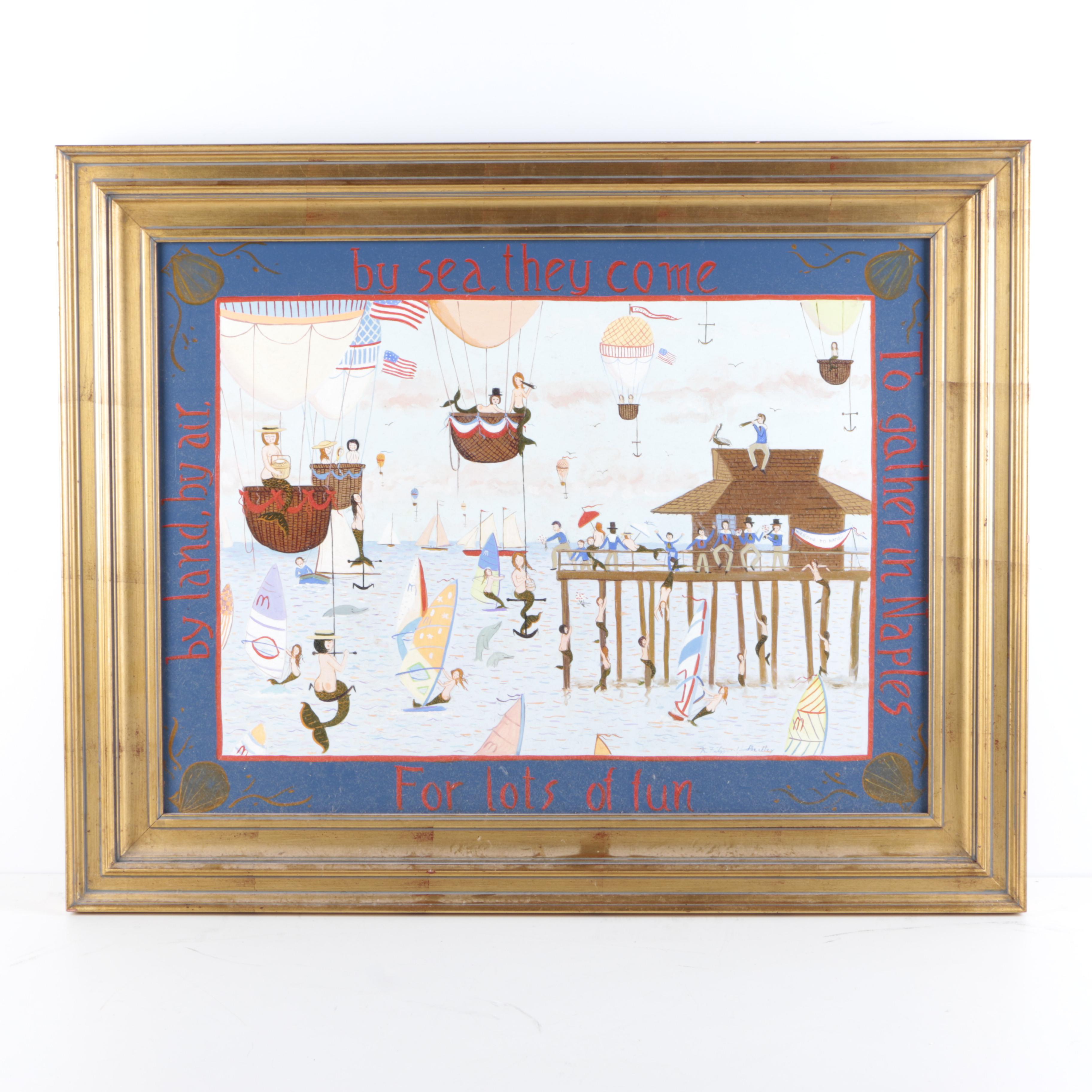 Karen Fitzgerald Buckley Oil Painting of Mermaids