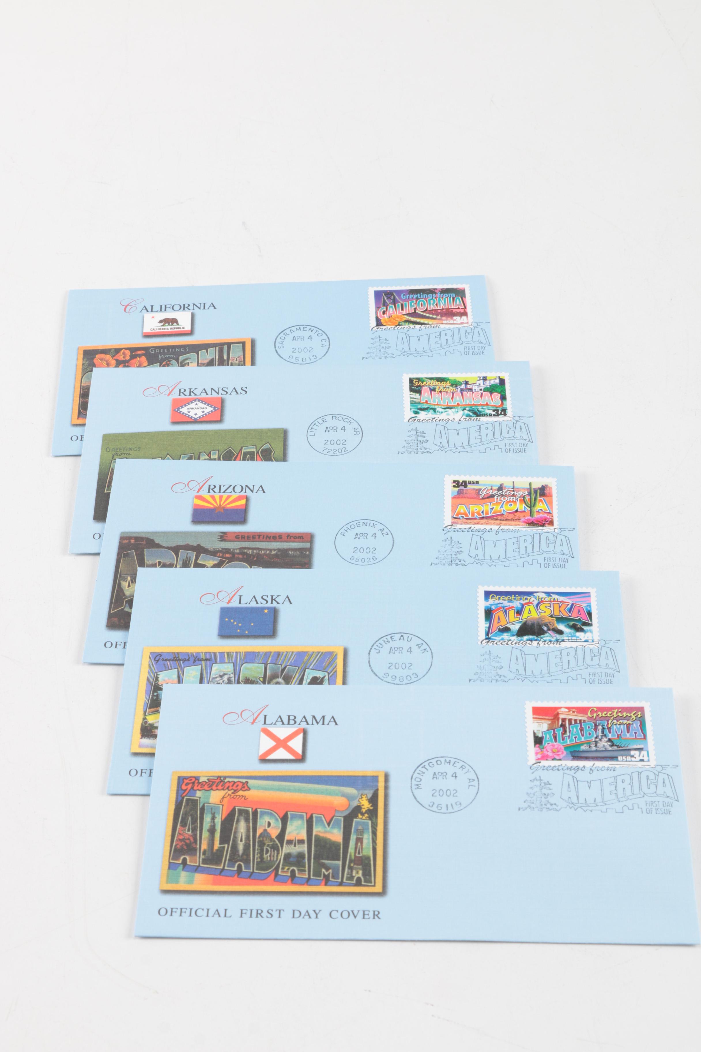 2002 "Greetings From America" Official First Day Cover Collection