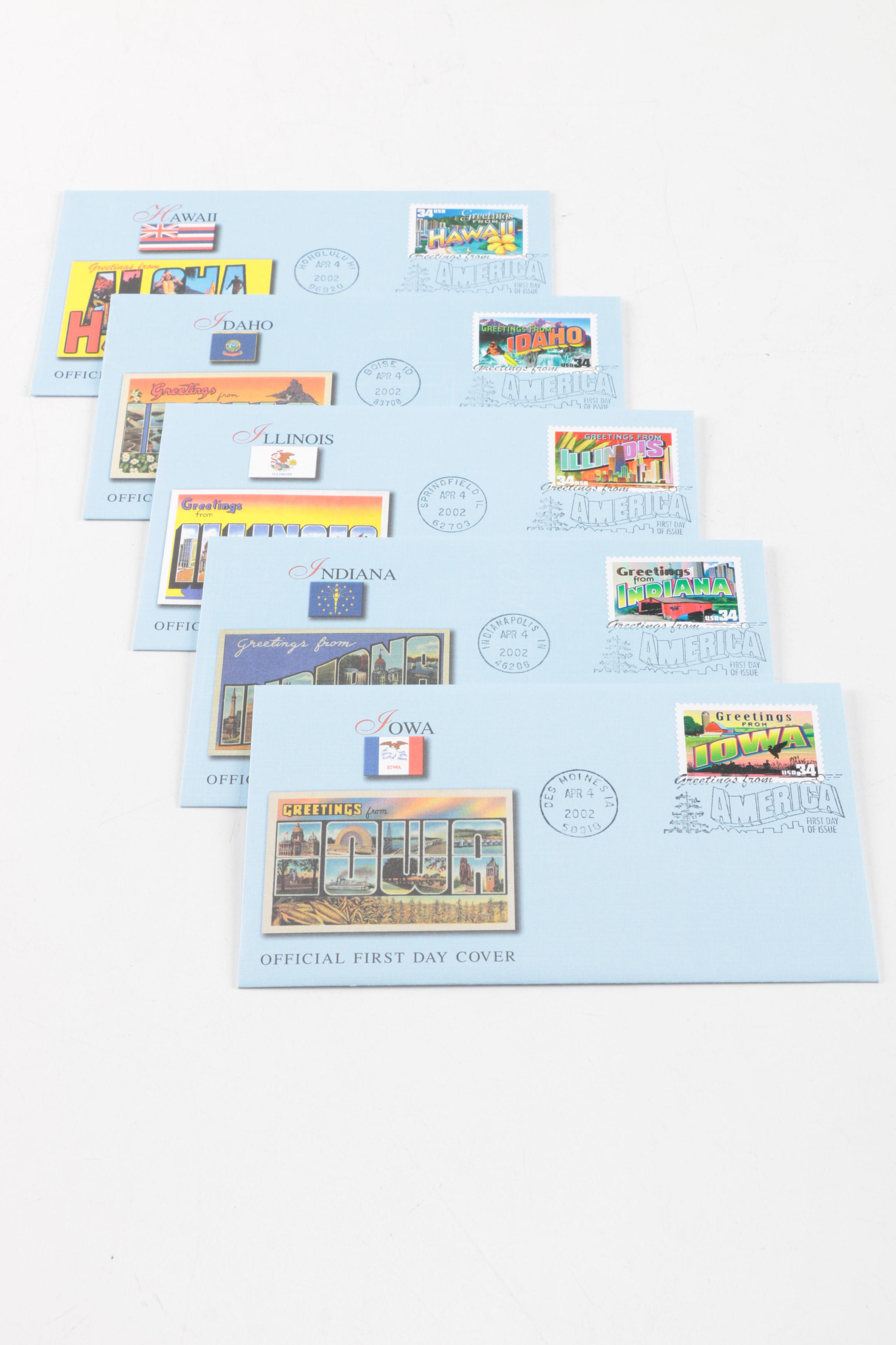 2002 "Greetings From America" Official First Day Cover Collection